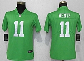 Women Nike Eagles 11 Carson Wentz Green Throwback 2018 Vapor Untouchable Limited Jersey,baseball caps,new era cap wholesale,wholesale hats
